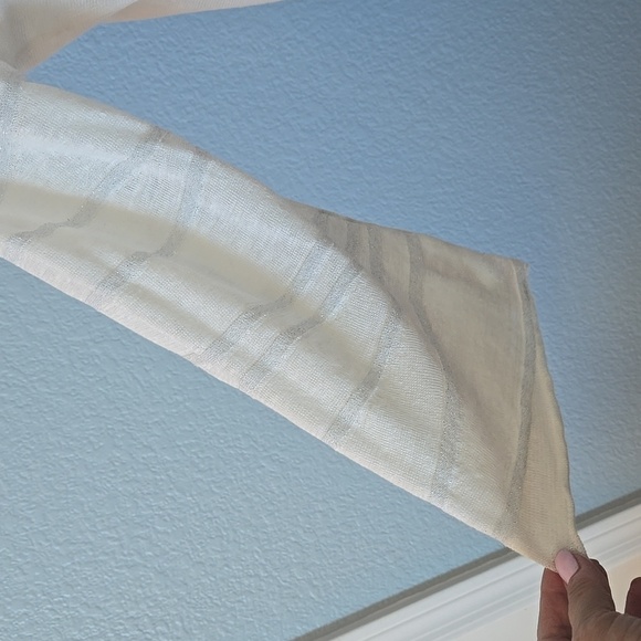 JENNIFER TATTANELLI Casini White Metallic 3/4 Sleeve Linen Sweater SZ L (46 IT) - Picture 8 of 15